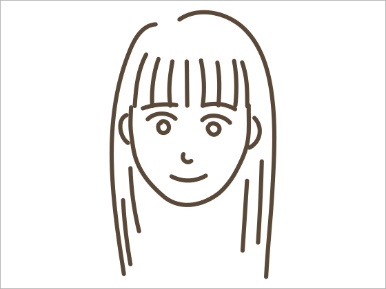 シンプルな線で描いた顔のイラスト
