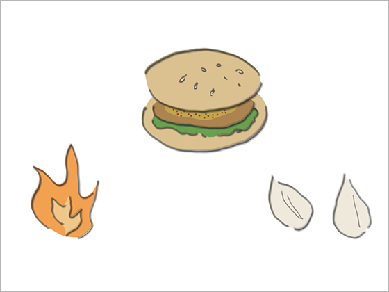 燃えたバーガー
