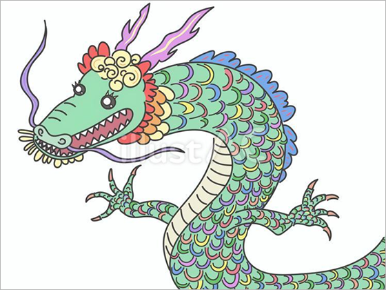 カラフルな龍